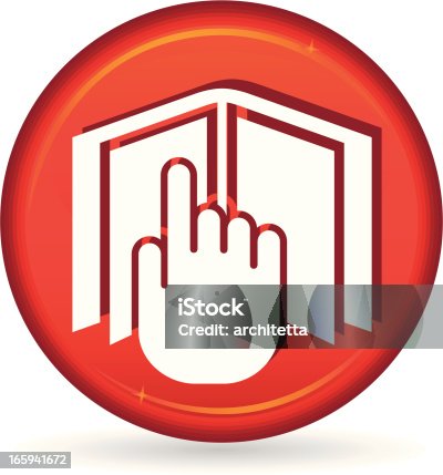 istock red hand on book icon 165941672