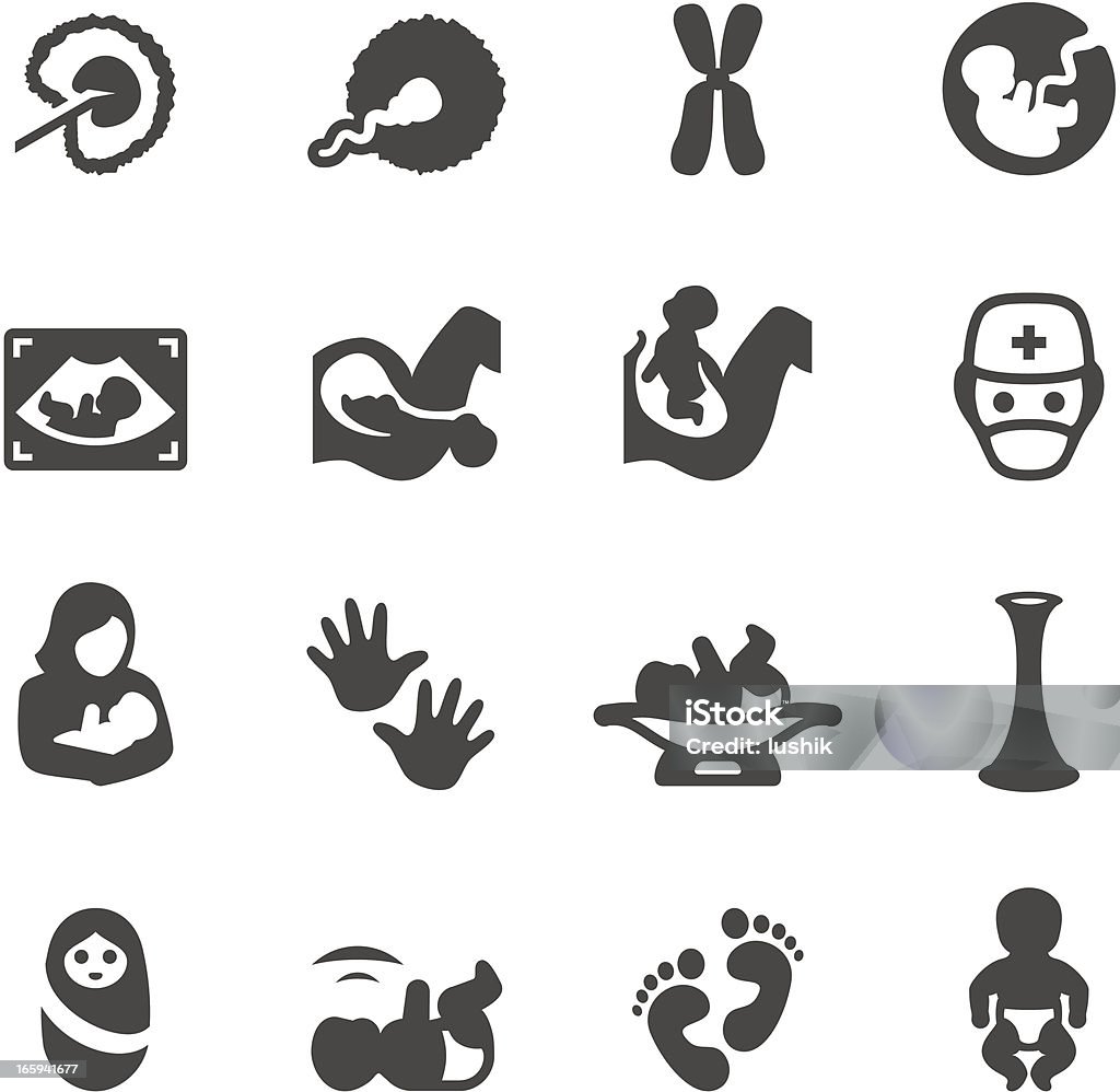 Mobico icons - Newborn and Pregnancy Mobico collection - Pregnancy and Newborn icons. Icon Symbol stock vector