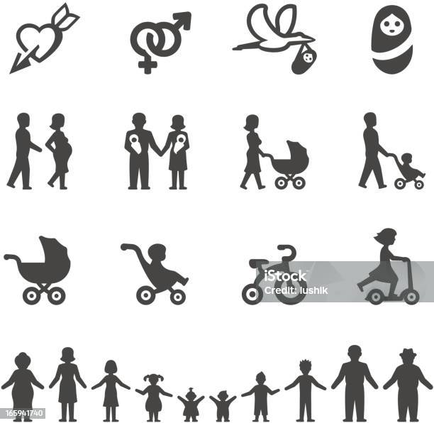 Mobico Icons Offspring Stock Illustration - Download Image Now - Icon Symbol, Baby Stroller, Pregnant