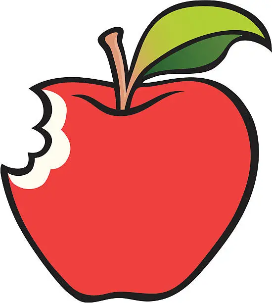 Vector illustration of Bitten Apple