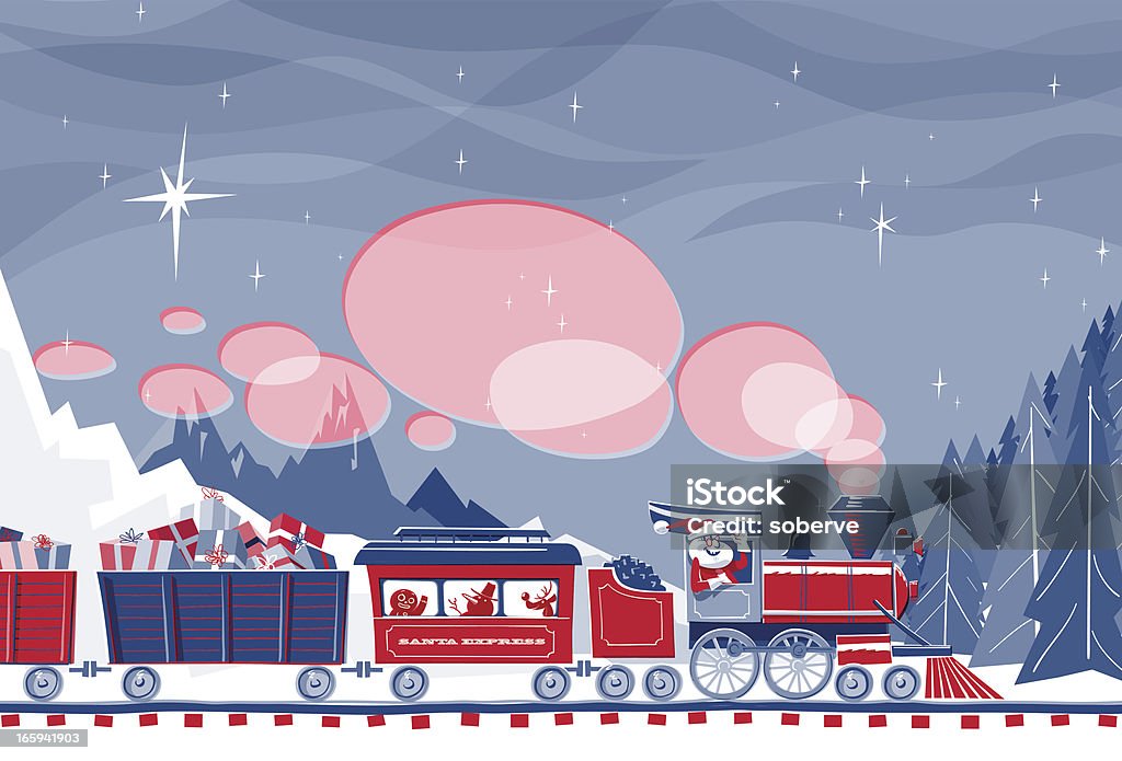 Santa Express - arte vettoriale royalty-free di Treno
