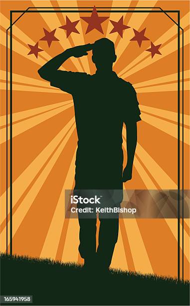 Ilustración de Saludamosmilitary Soldier O Boy Scout y más Vectores Libres de Derechos de Hacer el saludo militar - Hacer el saludo militar, Cadete, Control