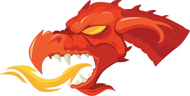 Vector illustration of Red dragon