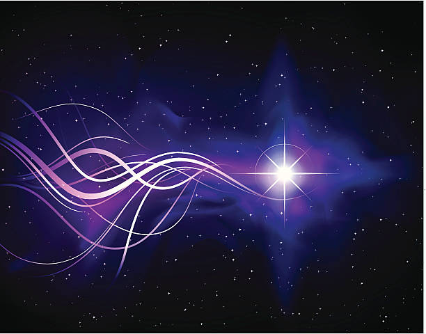 Vector Shooting star with elegant light trail  north star stock illustrations