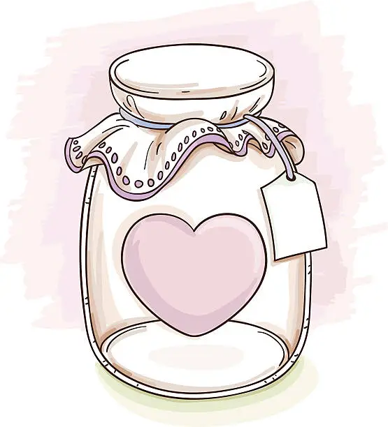 Vector illustration of Jar with love illustration