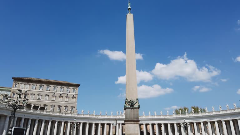 Obelisk in Rome at St Peter square on sunny day