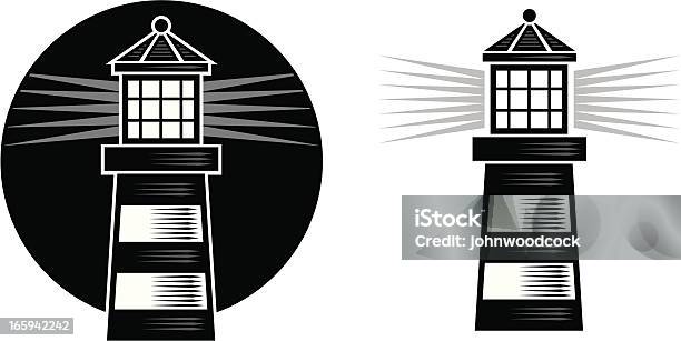 Farol - Arte vetorial de stock e mais imagens de Farol - Estrutura construída - Farol - Estrutura construída, Círculo, Preto e Branco