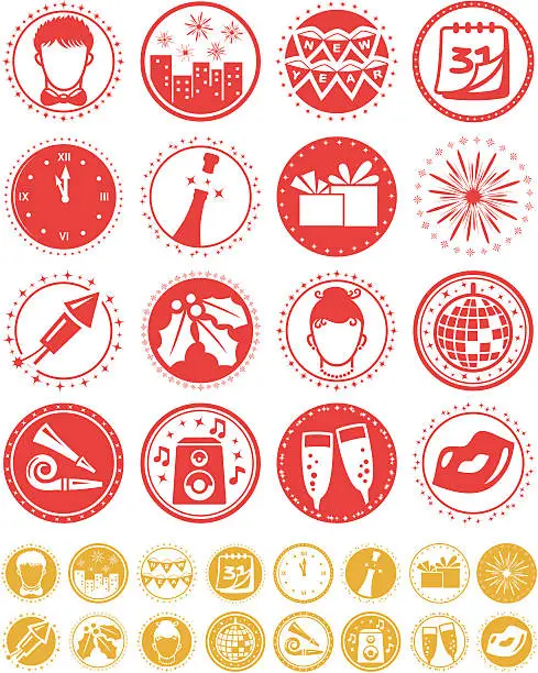 Vector illustration of New Year Eve - Seals Collection