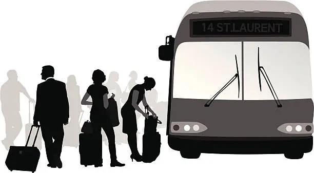 Vector illustration of Connector Bus Vector Silhouette