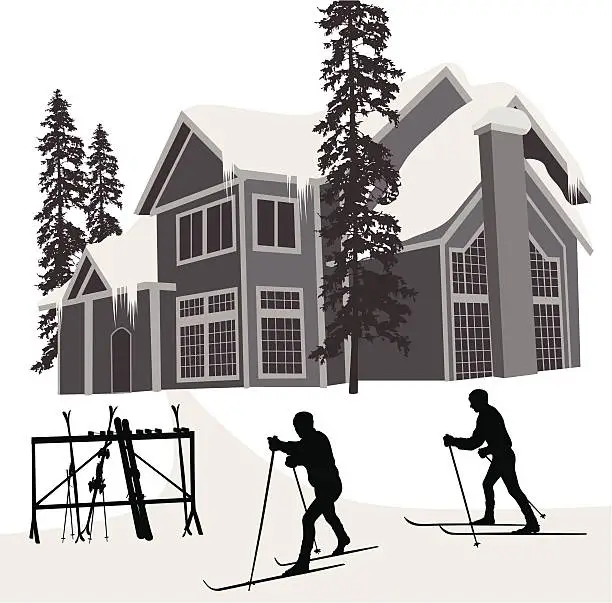 Vector illustration of Cross-Country Too Vector Silhouette