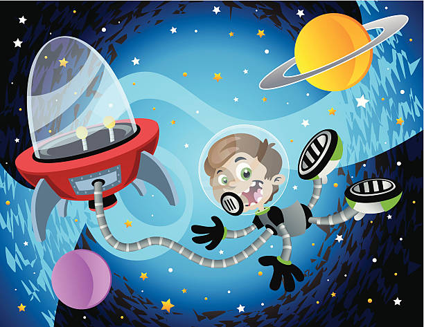 Float in Space vector art illustration