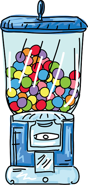 Cute Cartoon Gumball Machine Stock Illustration - Download Image Now - Bubble  Gum, Candy, Cartoon - iStock