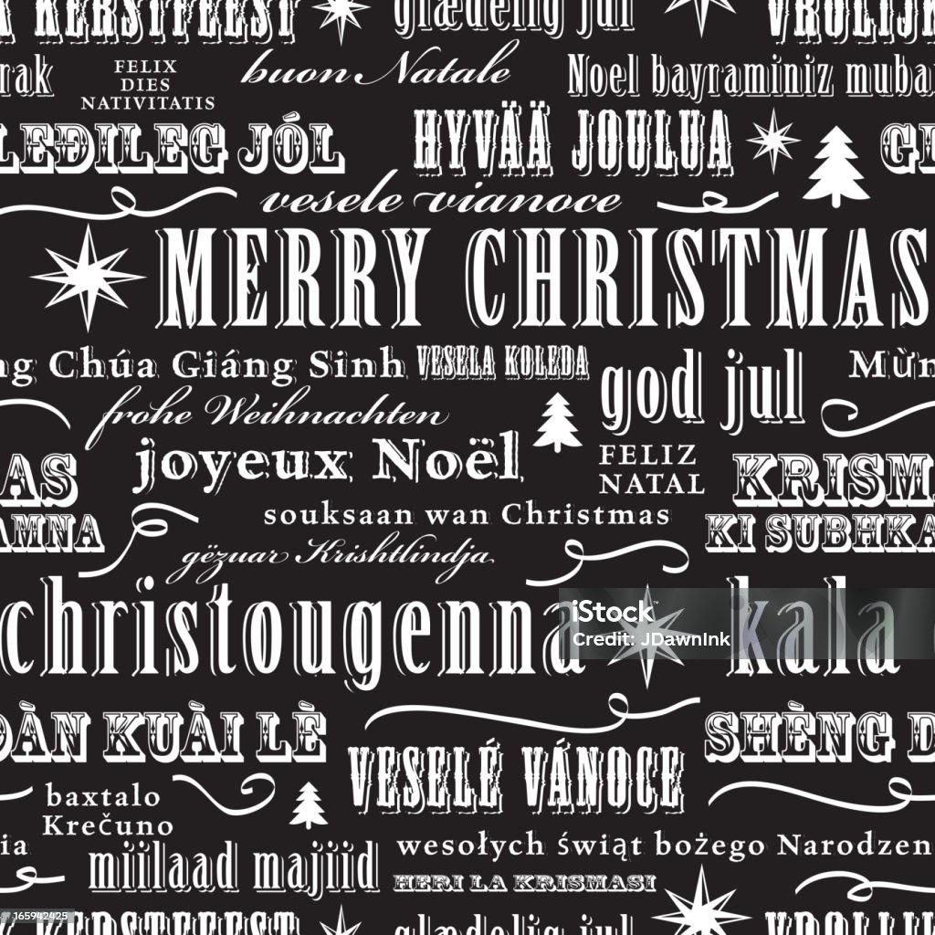Weihnachten Worte-multi-Sprache wiederhole Nahtlose Muster Hintergrund - Lizenzfrei Bildhintergrund Vektorgrafik