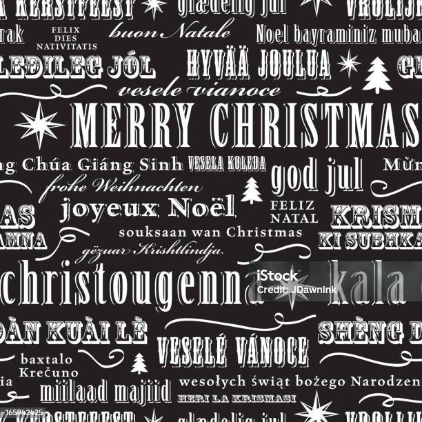 Weihnachten Wortemultisprache Wiederhole Nahtlose Muster Hintergrund Stock Vektor Art und mehr Bilder von Bildhintergrund