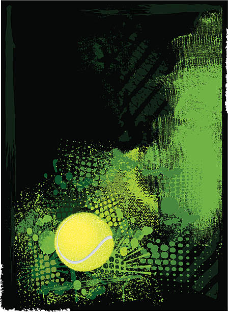 illustrations, cliparts, dessins animés et icônes de fond de balles de tennis - tournoi de tennis