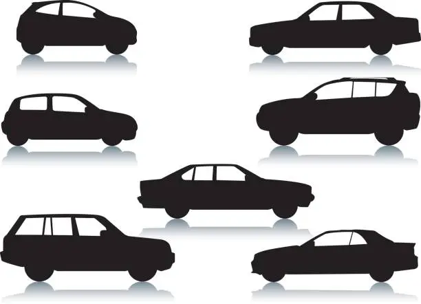 Vector illustration of Car silhouettes