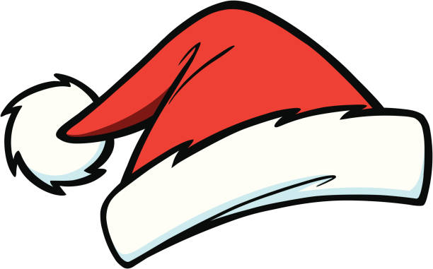 ilustraciones, imágenes clip art, dibujos animados e iconos de stock de gorro de papá noel - christmas hat