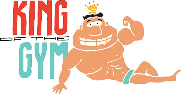 Vector illustration of King of the gym