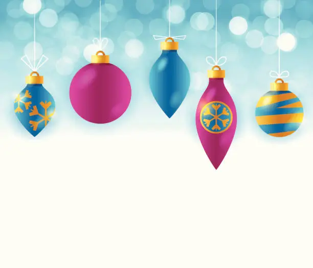 Vector illustration of Magenta and Blue Ornaments