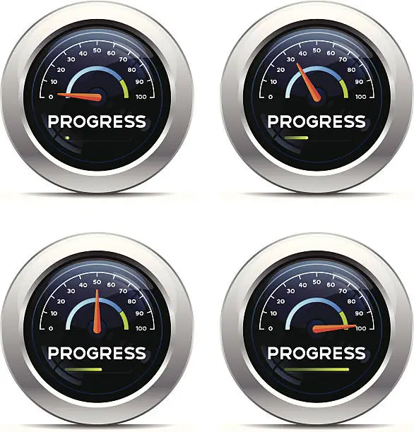 Vector illustration of Progress Dashboard