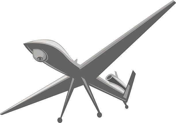 illustrations, cliparts, dessins animés et icônes de surveillance bourdonnement - drone militaire