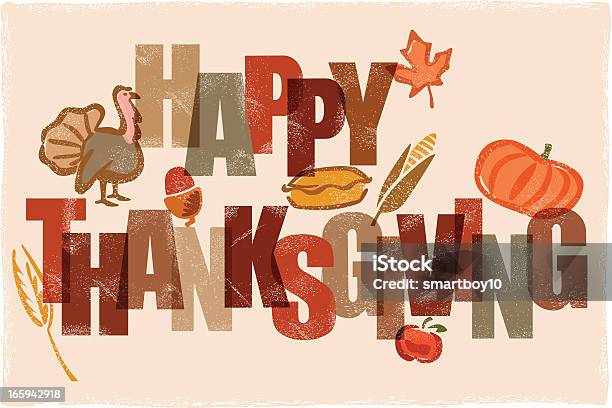 День Благодарения Сообщение — стоковая векторная графика и другие изображения на тему День Благодарения - День Благодарения, Отдельное слово, Текст