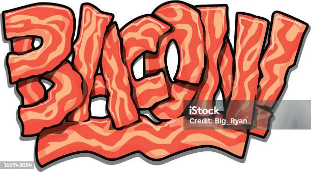 Bacon Texto - Arte vetorial de stock e mais imagens de Bacon - Bacon, Banda desenhada - Produto Artístico, Carne