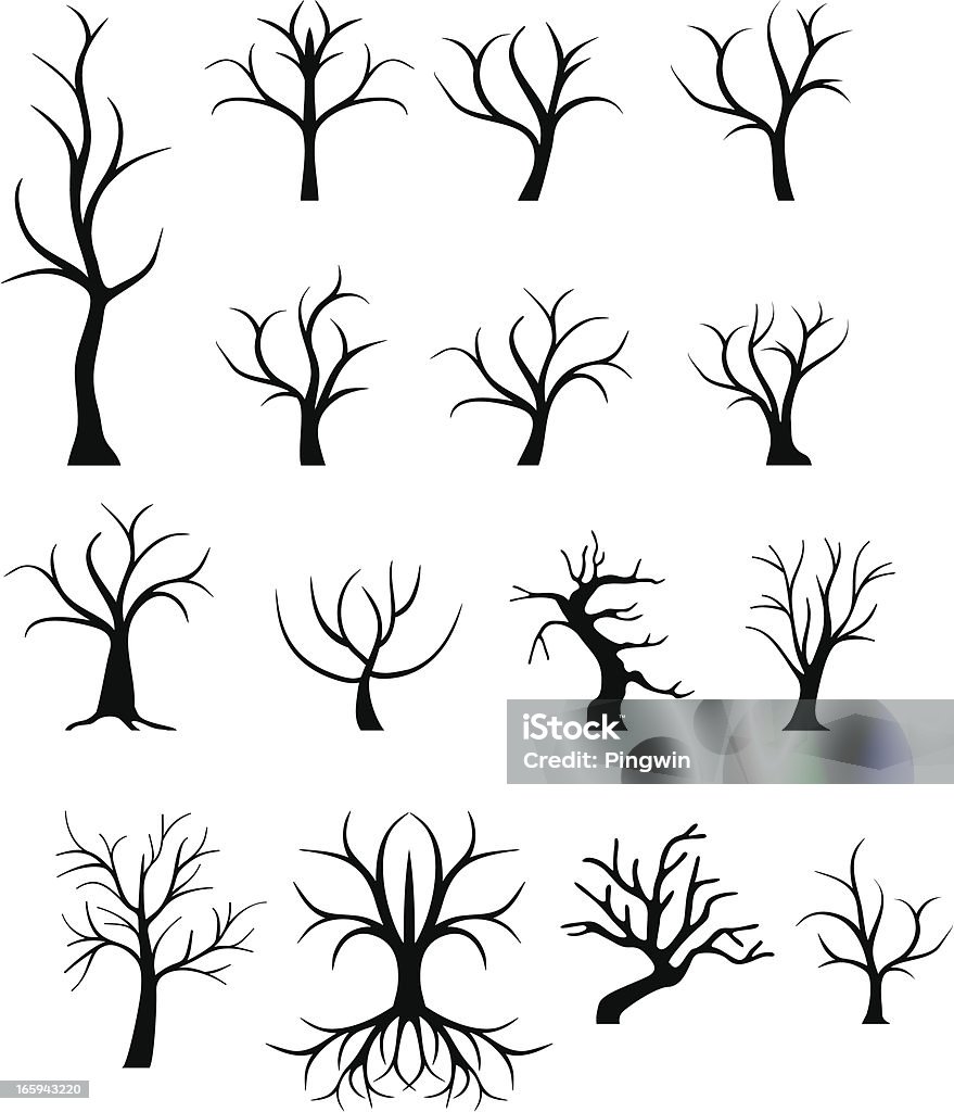 Árbol trunks - arte vectorial de Acurrucado libre de derechos
