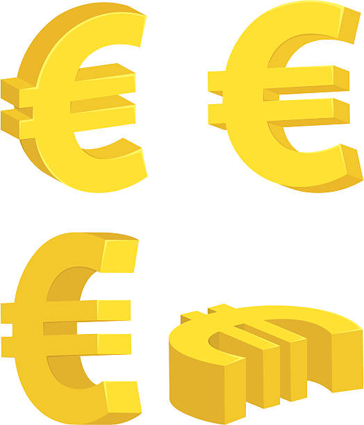 ilustrações de stock, clip art, desenhos animados e ícones de sinais de euro - euro symbol