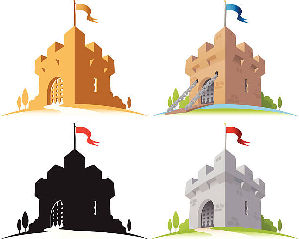 stockillustraties, clipart, cartoons en iconen met castle - fortress