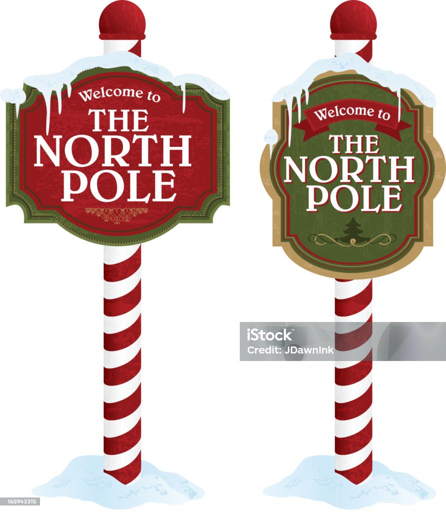 Nordpol-Auswahl auf weißem Hintergrund - Lizenzfrei Weihnachten Vektorgrafik