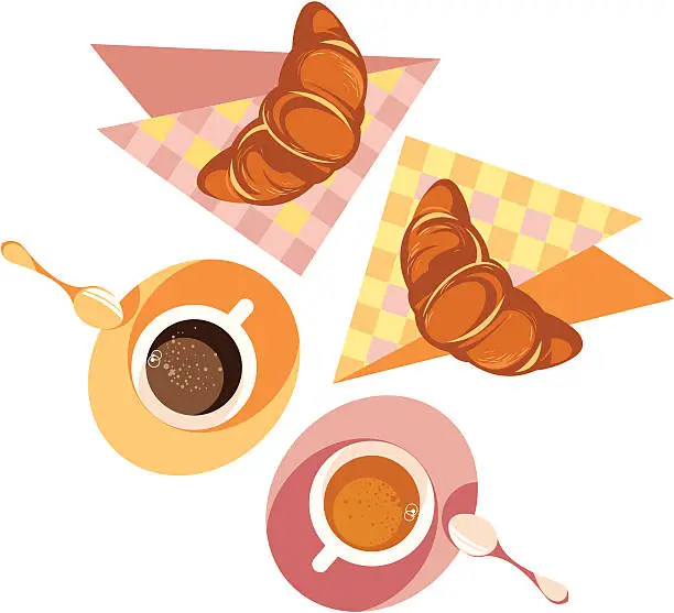Vector illustration of French breakfast.