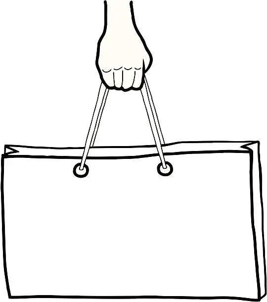 Vector illustration of Bag in hand