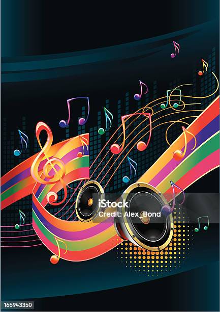 Music Background Stock Illustration - Download Image Now - Musical Note, Multi Colored, Abstract