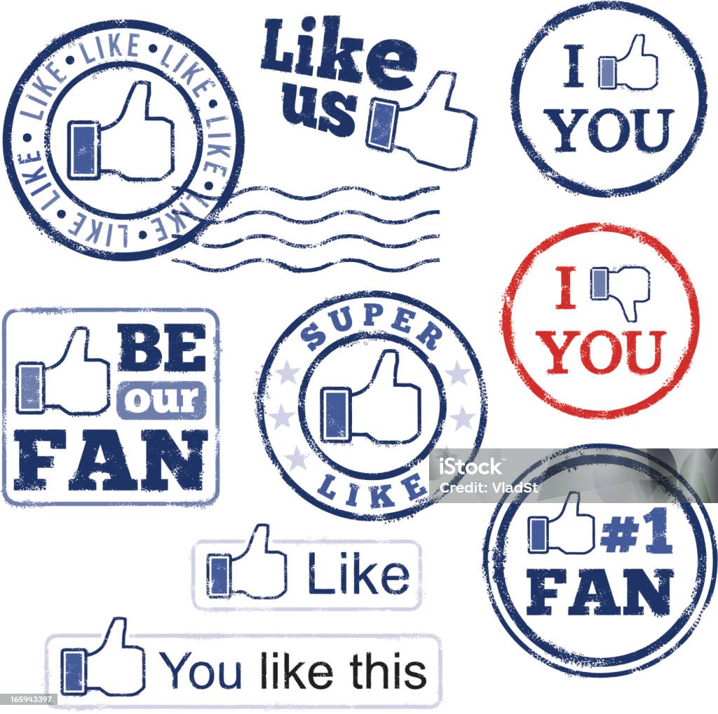 Rubber stamps social networking Social networking rubber stamps.  Admiration stock vector