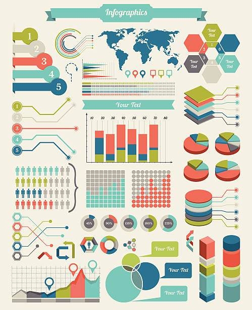 Infographic Elements Reference file for map is: http://www.lib.utexas.edu/maps/world_maps/time_zones_ref_2008.pdf double arrow chart stock illustrations