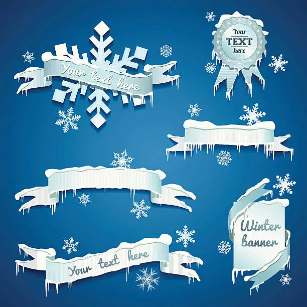 Vector illustration of Snow/Winter banners