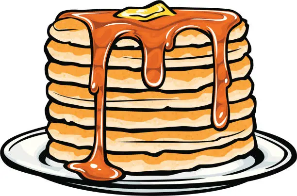 Vector illustration of pancake stack