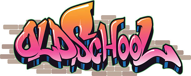 ilustrações de stock, clip art, desenhos animados e ícones de old school - typescript graffiti computer graphic label