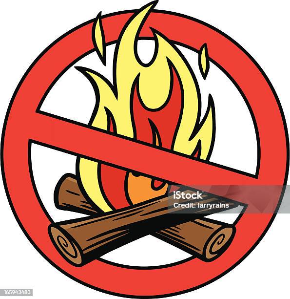 Fire Ban Stock Vektor Art und mehr Bilder von Ausschluss - Ausschluss, Brennen, Camping