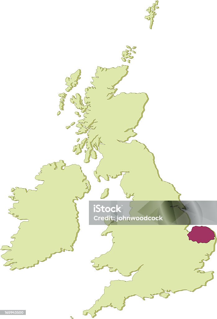 Mapa do Reino Unido Norfolk - Royalty-free Mapa arte vetorial