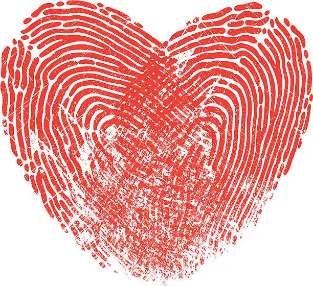 Vector illustration of Heart Fingerprint
