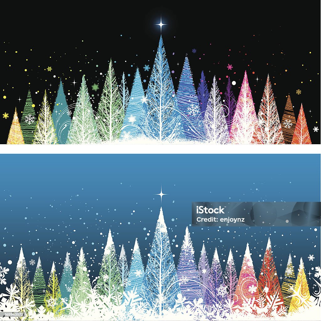 なクリスマスの背景 - クリスマスツリーのロイヤリティフリーベクトルアート