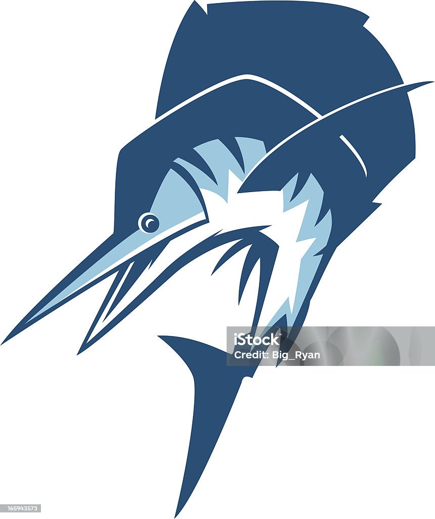 marlin pez espada gráfico - arte vectorial de Ilustración libre de derechos
