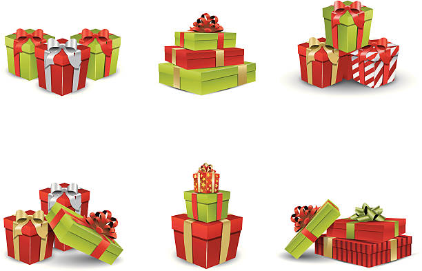 illustrazioni stock, clip art, cartoni animati e icone di tendenza di regali di natale - christmas gift
