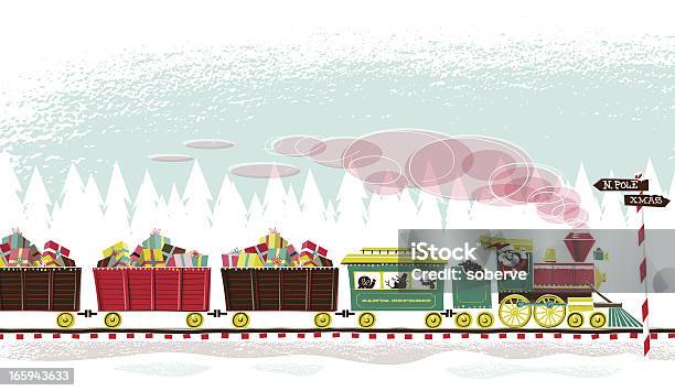 Santas Train Stock Illustration - Download Image Now - Train - Vehicle, Christmas, Santa Claus