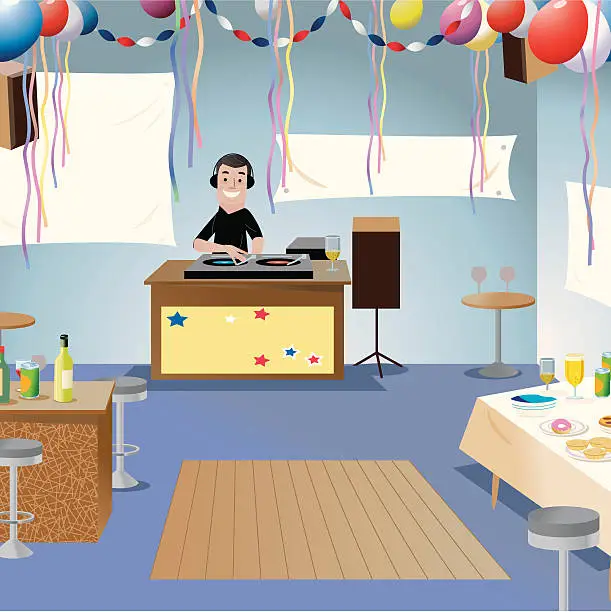 Vector illustration of Party room