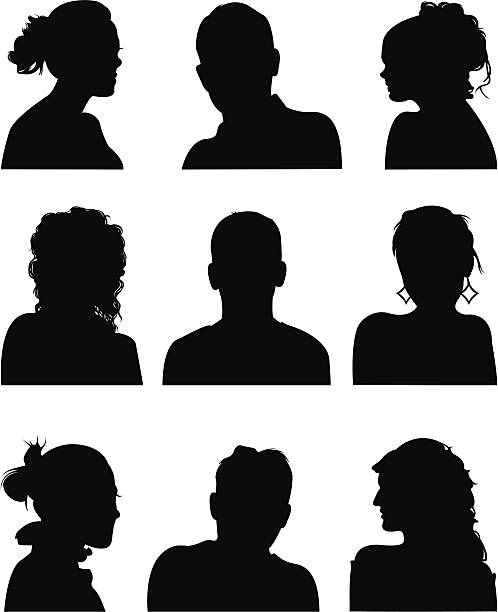 people icons vector file of people icons woman portrait short hair stock illustrations