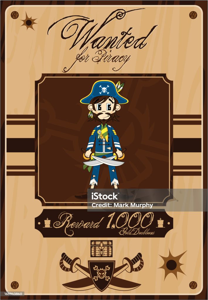 Pirate Captain quería póster - arte vectorial de Accesorio de cabeza libre de derechos