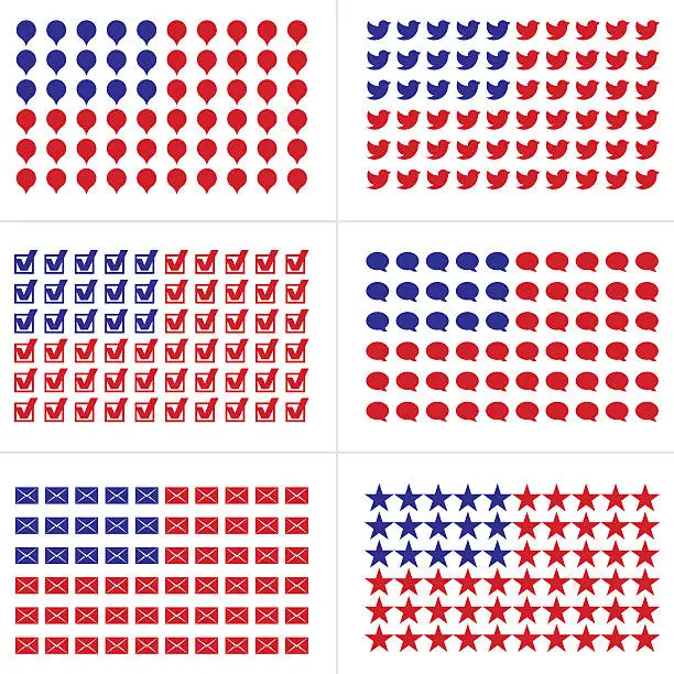 Vector illustration of U.S. FLAG OF THE SYMBOLS